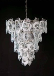 Huge Vintage Italian Murano chandelier lamp by Vistosi 50 | Et