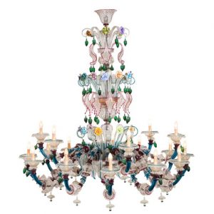 Semi Rezzonico Murano Glass Chandelier Striulli Vetri d'Arte .