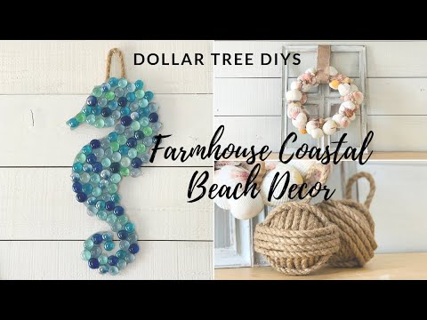 DOLLAR TREE DIY FARMHOUSE COASTAL BEACH DECOR - YouTu