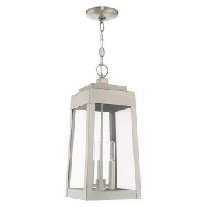 Livex Lighting Oslo Medium 3-Light Brushed Nickel Outdoor Pendant .