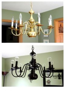 Bye Bye Brass | Painted chandelier, Diy chandelier, Chandelier .