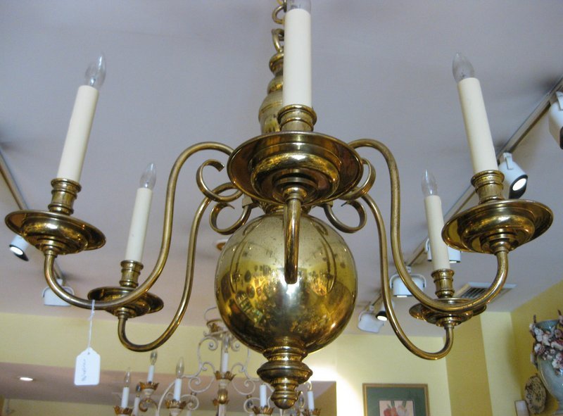 Antique Brass Chandelier For Sale | Antiques.com | Classifie