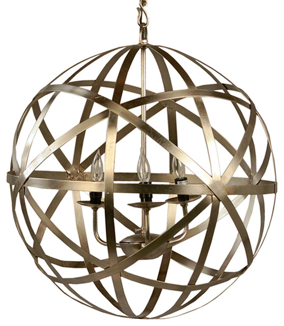 Iron Orb Chandelier 30" - Transitional - Chandeliers - by Design .
