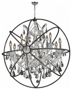 Foucault's Orb Chandelier 13-Light, Clear Crystal - Traditional .