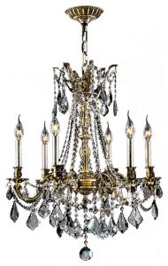 Italian Elegance 6-Light Antique Bronze Crystal Ornate Chandelier .