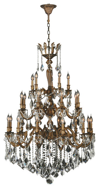 French Imperial 25-Light Crystal Ornate Chandelier - Traditional .