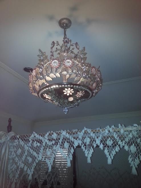 Maison Bagues Very Rare Ornate Chandelier French 1940s Crystal .