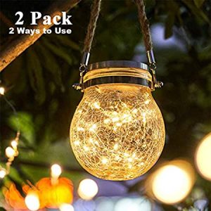 Amazon.com : Nurluce Hanging Solar Lights Outdoor Cracked Glass .