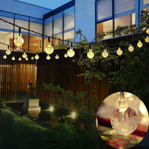Outdoor Garden Solar String Fairy 30 LED Globe Ball Weatherproof .