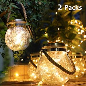 Nurluce Hanging Solar Lights Outdoor Cracked Glass Ball Solar .