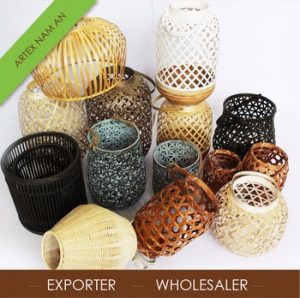 Home Outdoor Bamboo Small Antique Garden Lantern Candle Holder .