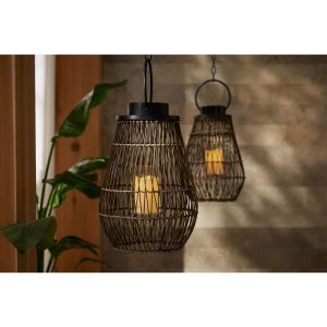 Hampton Bay 24.4 in. Large Outdoor Patio Bamboo Lantern D7LT00387A .