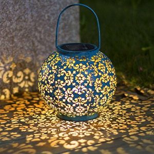 Solar Lantern Hanging Garden Outdoor Lights Metal Waterproof LED .