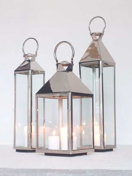 Big Stainless Steel Lanterns | Candle lanterns, Large lanterns .
