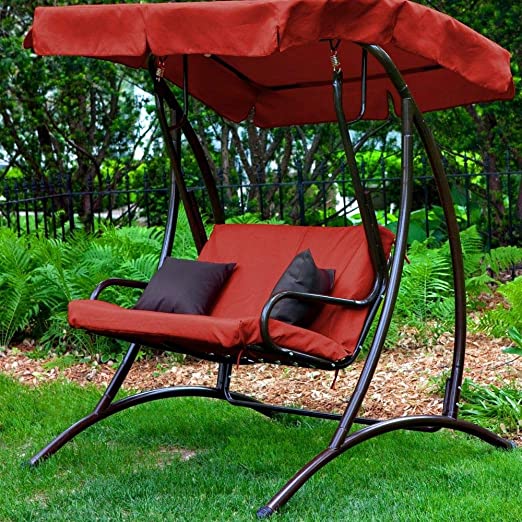 Amazon.com: Covered Porch Swing Loveseat with Canopy Hammock .