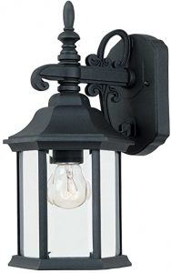 2961-BK Outdoor Wall Lantern, Black Cast Aluminum - Wall Porch .