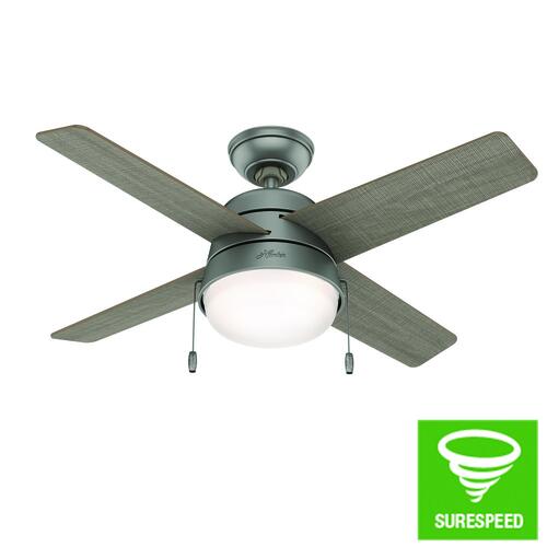 Hunter® Fan Riverstone 42" Matte Silver LED Indoor/Outdoor Ceiling .