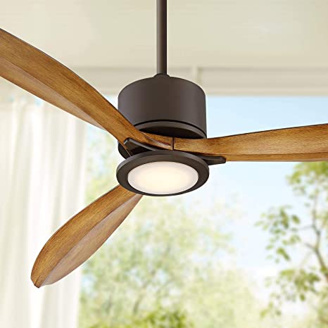 56" Rally Modern Tropical Outdoor Ceiling Fan with Light LED .
