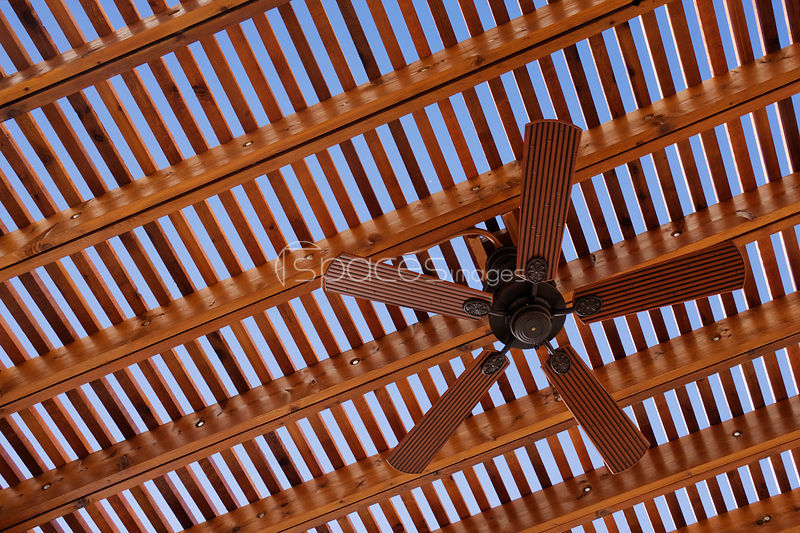 Stock Photos Exterior Ceiling Fan on Pergola - Stock Photography .