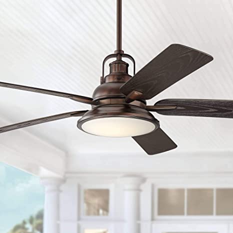 60" Wind and Sea Industrial Outdoor Ceiling Fan with Light LED .