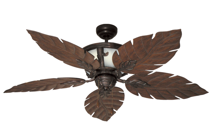 Tropical Ceiling Fan w/ 52" Weathered Brick Blades- The California .