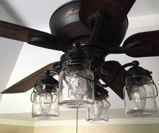 Mason Jar Ceiling Fan Light | Ceiling fan light kit, Ceiling fan .