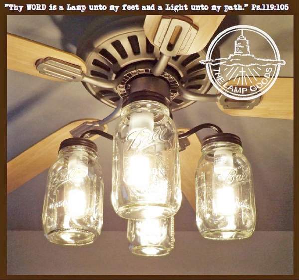 Mason Jar Ceiling Fan Light Kit New Quart Jars– The Lamp Goo