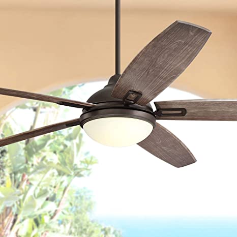 72" Casa Domain Rustic Outdoor Ceiling Fan with Light LED Remote .