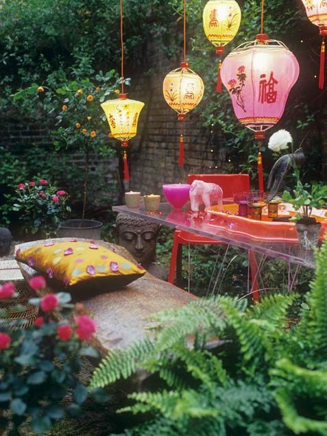 Chinese Lanterns | Backyard design, Modern backyard, Patio desi