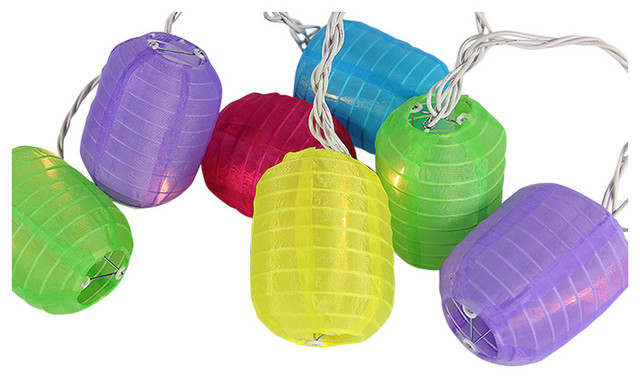 Bright And Colorful Cylinder Chinese Lantern Patio Lights, White .