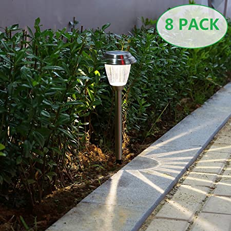 Amazon.com : voona Solar LED Outdoor Lights 8-Pack Stainless Steel .