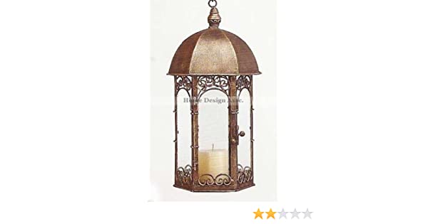 Amazon.com: ANTIQUE GAZEBO Candle Lantern Bronze Tabletop Hanging .