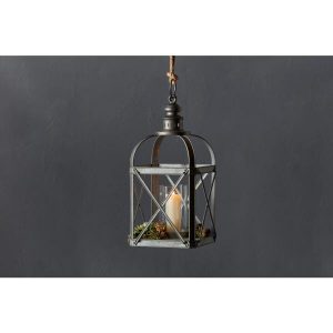 21 in. H Grey Lantern Metal 74429 - The Home Dep