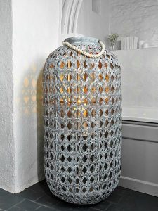 Whitewashed Bamboo Lantern - Grey XXL | Bambus, Lamp