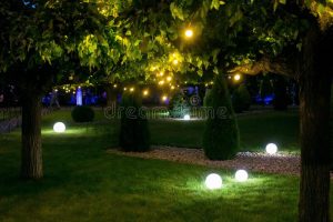 Illumination Backyard Light Garden With Electric Ground Sphere .