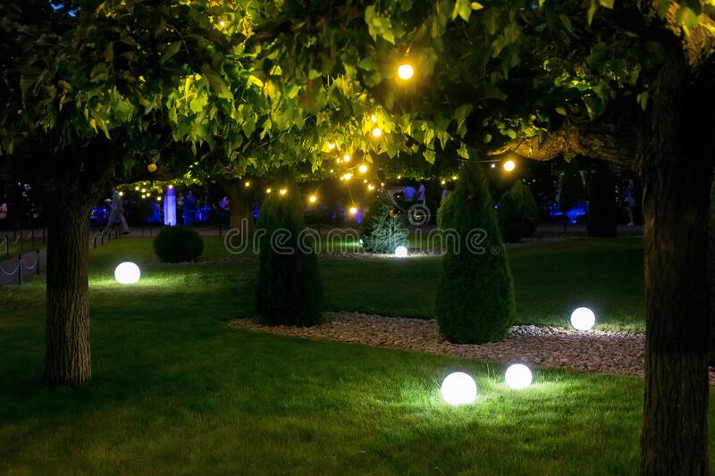 Illumination Backyard Light Garden With Electric Ground Sphere .