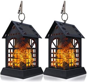 Solar Lantern Lights, OSORD Dancing Flame Outdoor Hanging Lantern .