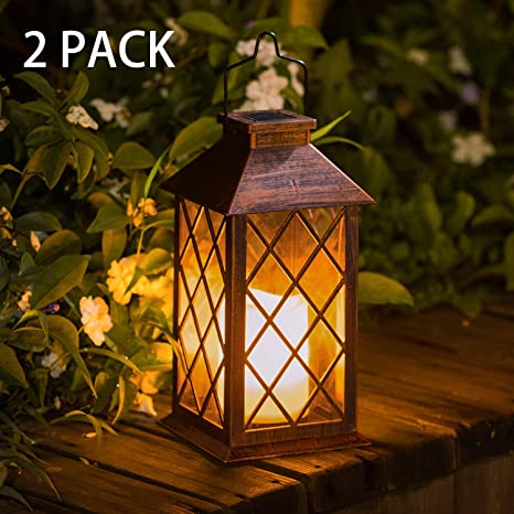 Set of 2] TAKE ME Solar Lantern, Outdoor Garden Hanging Lantern .
