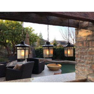 Cullen 1-Light Oil-Rubbed Bronze Outdoor Hanging Lantern EL727LHOR .