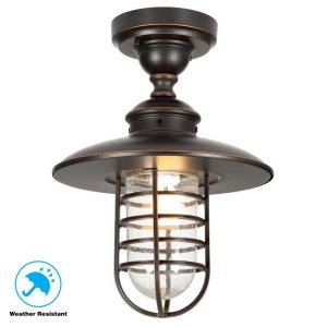 Hampton Bay Dual-Purpose 1-Light Outdoor Hanging Oil-Rubbed Bronze .