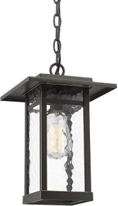 Outdoor Pendant Light for Porch, Beionxii 1-Light Exterior Hanging .