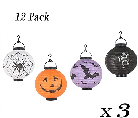 Amazon.com: Halloween Paper Lanterns BYBYCD 4 Kinds of Jack-O .