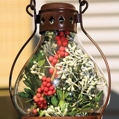 Outdoor Holiday Lanterns | Choose natural elements such as holly .