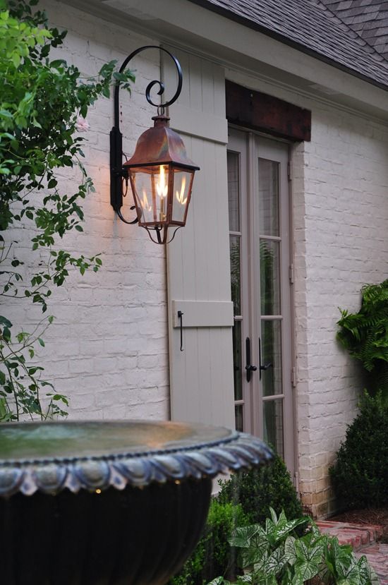 Lacaze lantern - love the brick and trim colors | French doors .