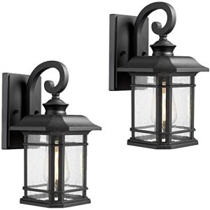 Emliviar Outdoor Wall Lanterns 2 Pack, 1-Light Exterior Wall Mount .