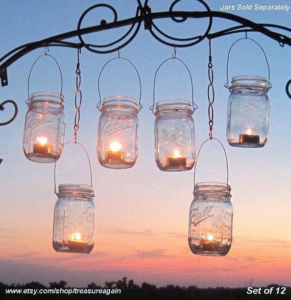 12 Hanging Garden Light DIY Mason Jar Lantern Hangers, Weddings .