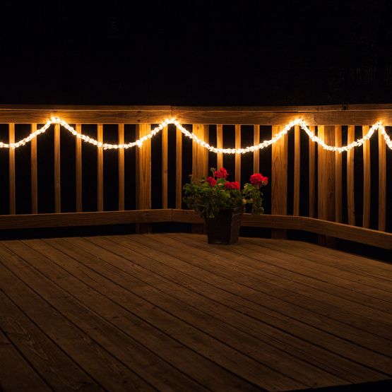 Image result for christmas lights on deck railing | White wire .