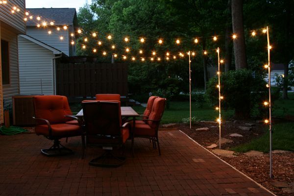 support poles for patio lights made from rebar and electrical .