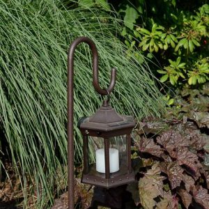 Starlite Portable Solar LED Lantern with Shepherds Hook Stand .