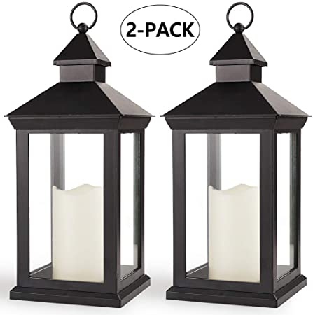 Amazon.com: Bright Zeal 2-Pack 14" Decorative Candle Lantern Black .